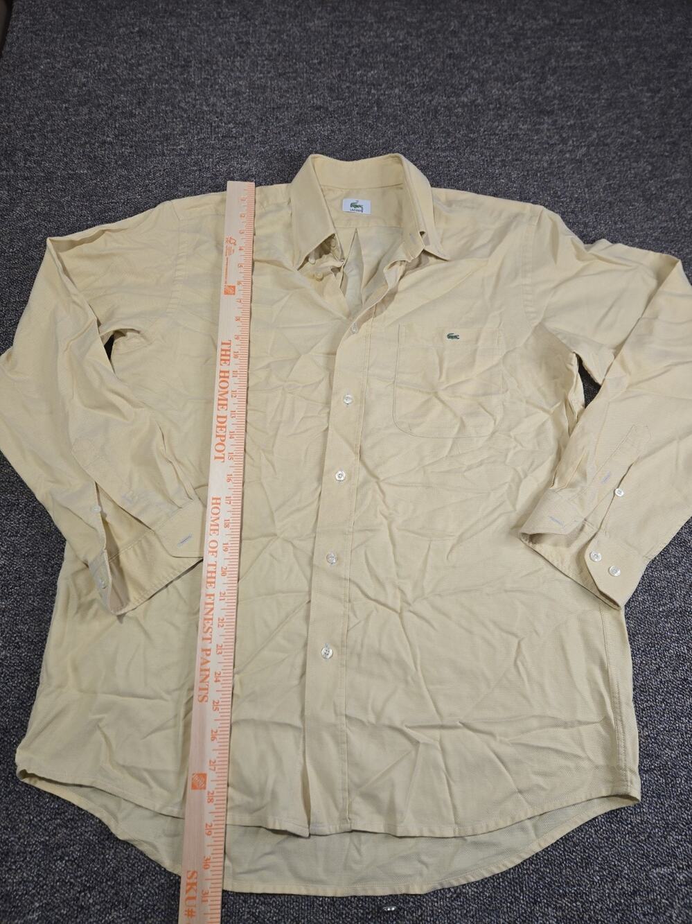 Lacoste Mens Button Down Shirt Yellow